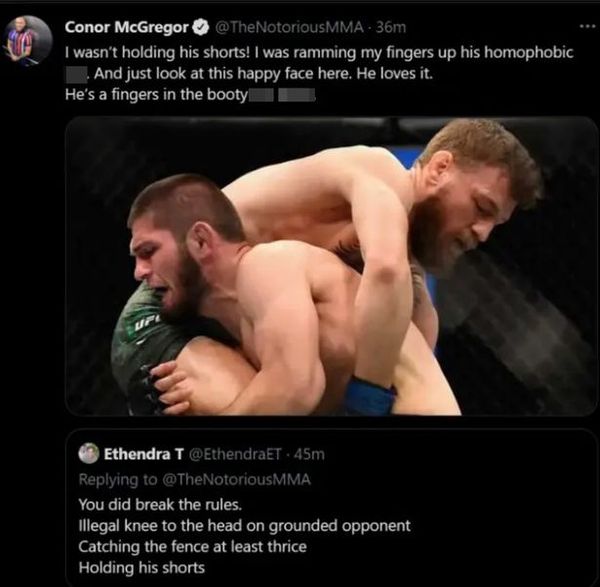 De tweet van Conor McGregor.