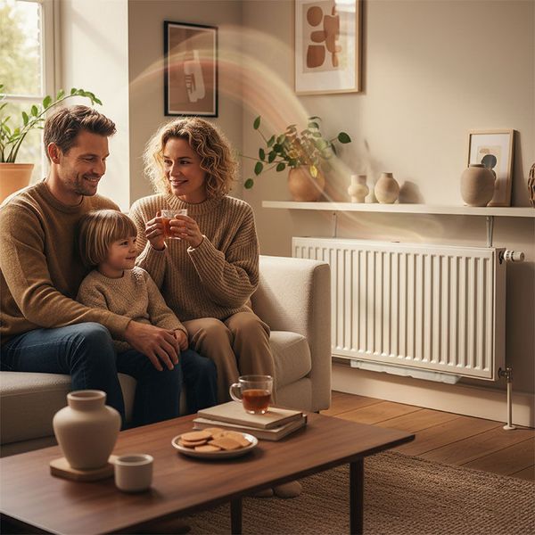 Radiator-ventilator van Eezefox met korting die energiekosten bespaart in een warmer huis