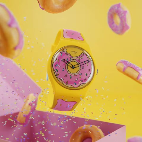 Swatch en The Simpsons droppen de ultieme betaalbare horloges donut second of sweetness
