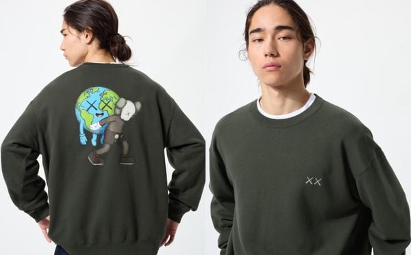 uniqlo kaws grijze sweater 35 euro collectie donkergrijs