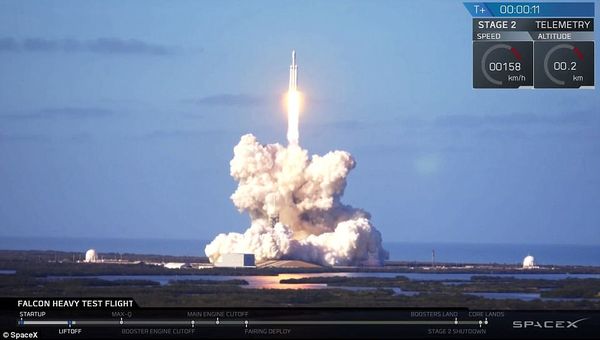 Elon Musk heeft een Tesla Roadster met een raket van SpaceX de ruimte in geschoten
