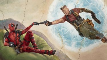 Ryan Reynolds op een poster voor de film Deadpool 2 van Marvel die vervroegd is
