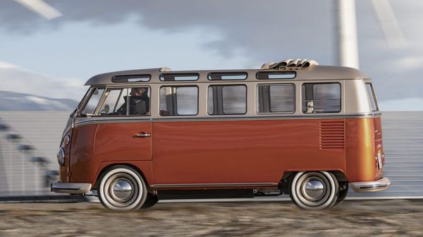 elektrische hippiebus, volkswagen t1 e-bulli