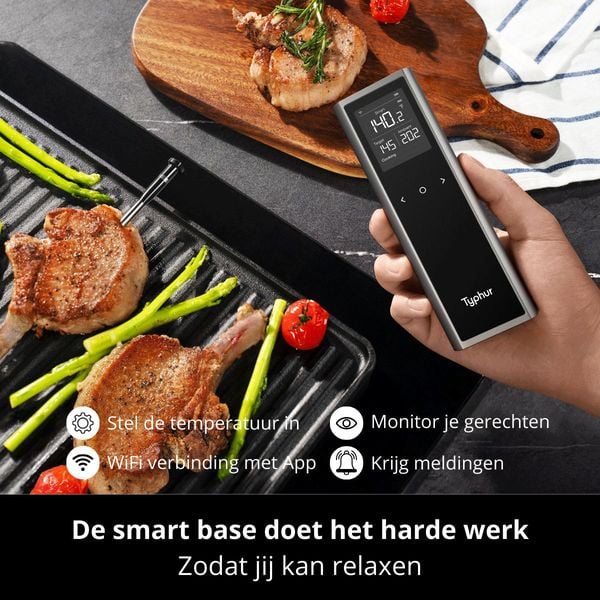 Met de Typhur Sync One garen topchefs hun vlees perfect. Nu scoor je deze draadloze vleesthermometer zelf voor een extra malse prijs.