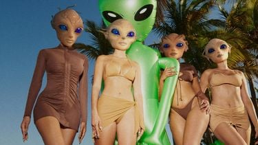 aliens, skim swim, bikini, kim kardashian