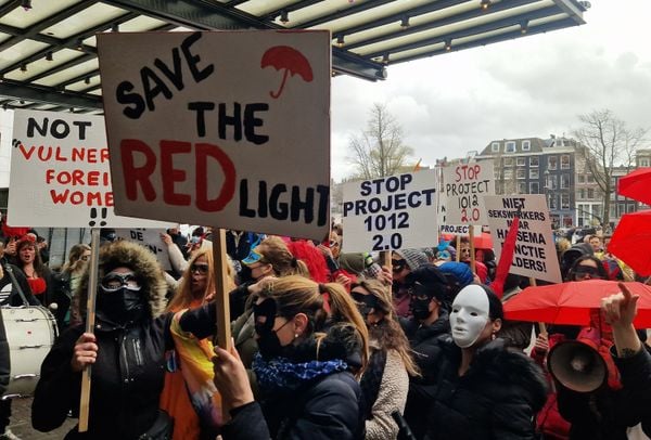 salaris, sekswerkers, cao, protesteren, amsterdam, red light district