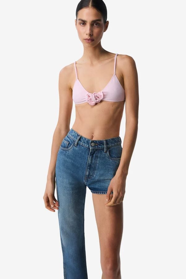 one leg denim trouser coperni jeans halve spijkerbroek