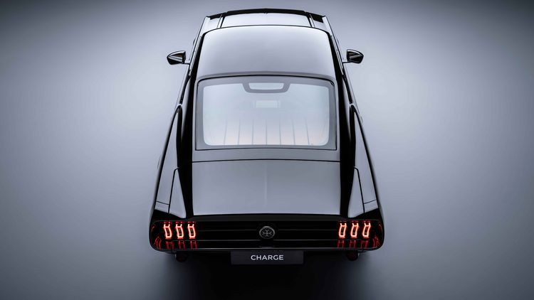 elektrische auto, tesla, ford mustang, achterkant