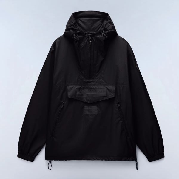 Napapijri Rainforest Next Summer Anorak perfecte oversized regenjas 80 euro korting zwart zomerjas