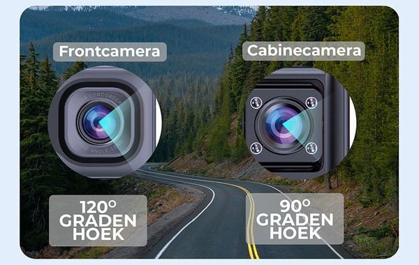 Denver CCT-2500 Dashcam Dubbele Camera 25 euro juridisch bewijs schade door gladheid 120 graden