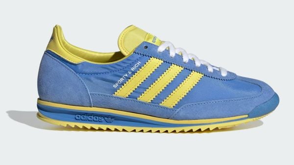 adidas sl 72 sporty & rich nieuwe retro sneakers lichtblauw geel 130 euro