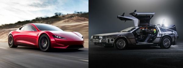 Tesla, DeLorean DMC-12, concept, auto, back to the future