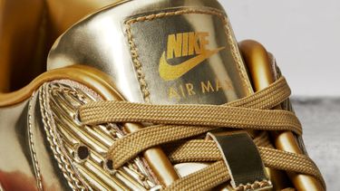 nike sneakers, air max 90, metallic gold, gouden, goud