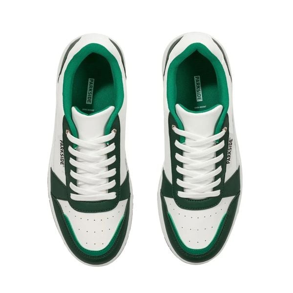 parkside witte sneakers lidl 14,99 euro nike dunk low stijl extra rode veters werkschoenen