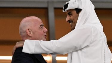 Emir Sheikh Tamim bin Hamad al-Thani, gianni infantino, fifa, winst, recordwinst, wk qatar