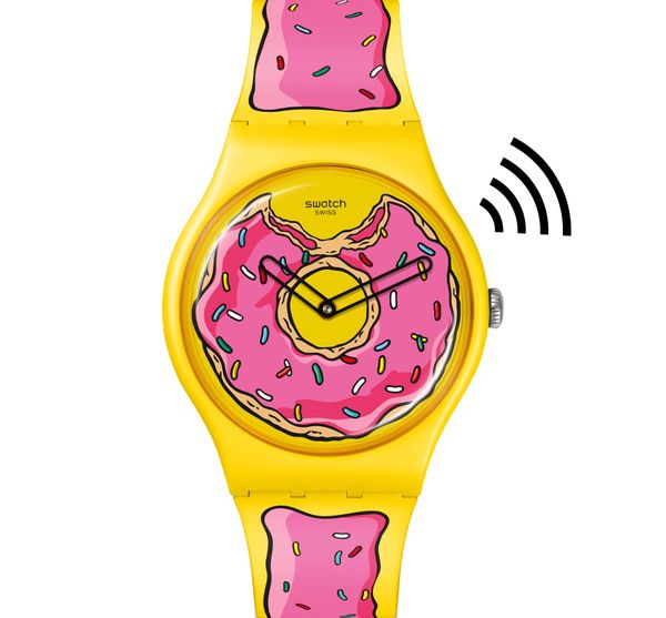 Swatch en The Simpons droppen de ultieme betaalbare horloges donut pay