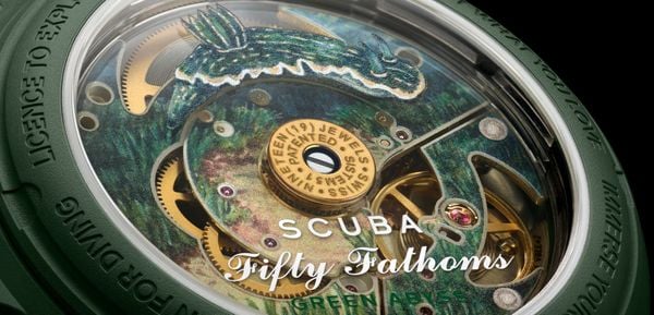 Blancpain x Swatch Bioceramic Scuba Fifty Fathoms 'Green Abyss' horloge met naaktslak