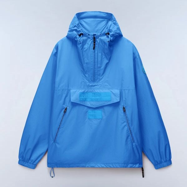 Napapijri Rainforest Next Summer Anorak perfecte oversized regenjas 80 euro korting lichtblauw