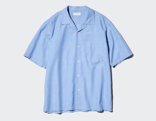 Uniqlo Overhemd van Katoen-Linnenmix