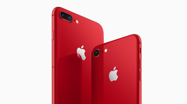 iPhone 8 in het rood
