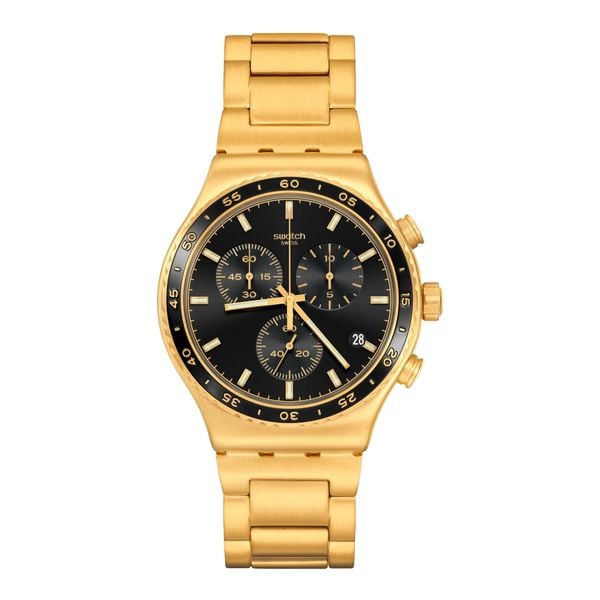 Swatch in te black betaalbare gouden horloges