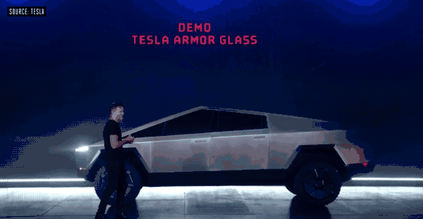 Tesla Cybertruck raam