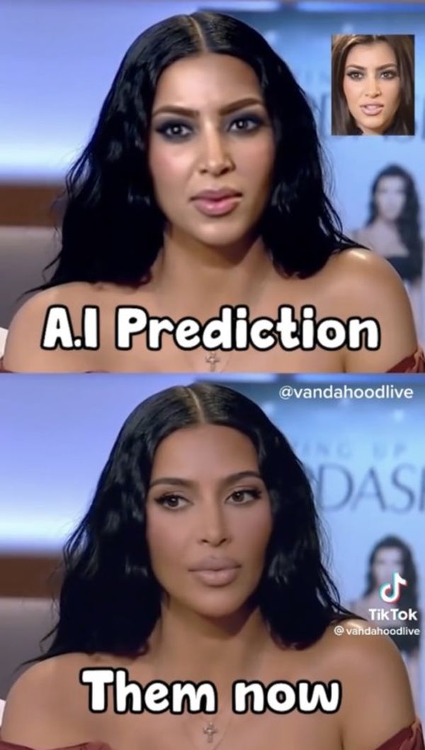 Kim kardashian, kardashians, zonder plastische chirurgie, fillers, ai, kunstmatige intelligentie