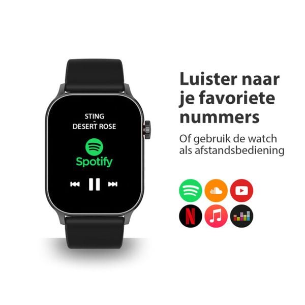 Apple Watch-kloon OOQE Watch Pro 8 nederlandse smartwatch 49 euro 5 sterren reviews horloge sptify