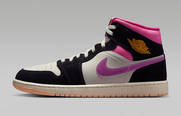 nike Air Jordan 1 Mid SE sneakers zwart roze wit perfecte colorwayu