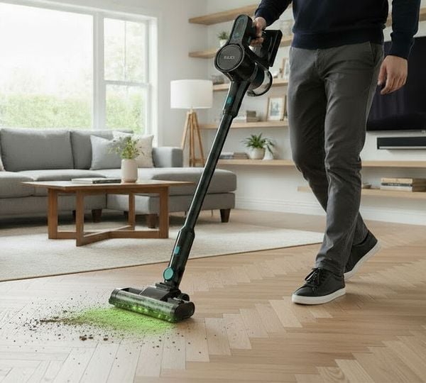 OOQE V-POWER TURBO draadloze steelstofzuiger met laserlicht dyson killer 119 euro