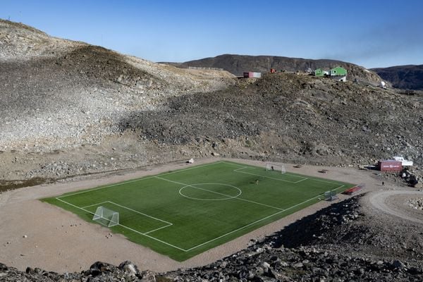 voetbal groenland Scoresby Fjord wk voetbalveld