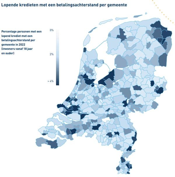 Betalingsachterstanden in Nederland per gemeente