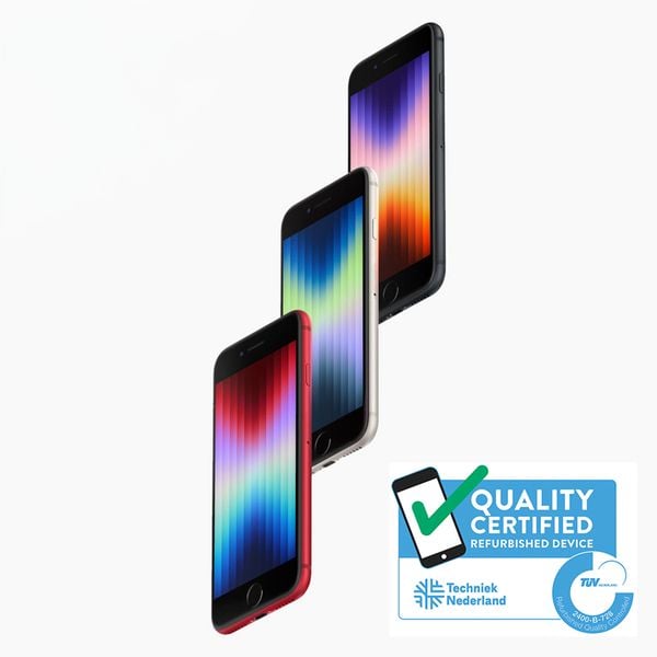 refurbished iPhone SE uit 2022 spotgoedkoop en 3 jaar garantie 209 euro zo goed als nieuw
