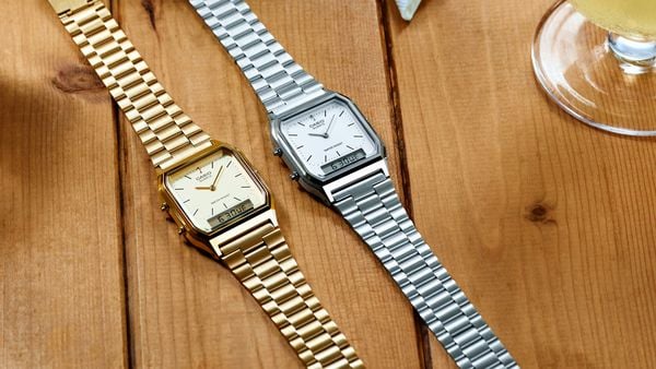 Nieuwe AQ-230 Series van Casio zivler goud retro horloge vintage