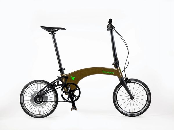 HUMMINGBIRD FOLDING ELECTRIC FLAX BIKE, plantaardige elektrische fiets, e-bike, vlas