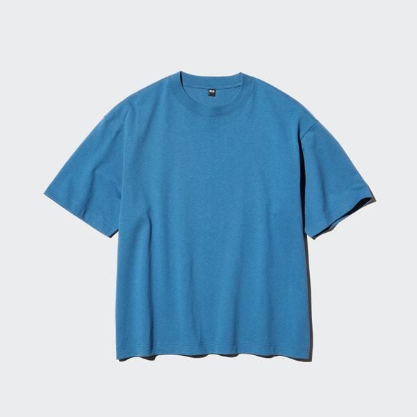 uniqlo boxy cropped t shirt blauw 100% katoen hype 14,95 euro