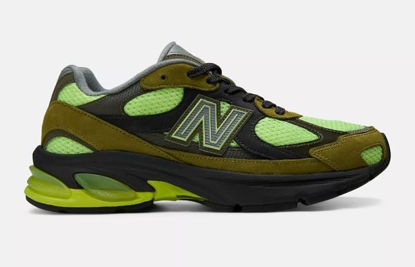 new balance 2010 abzorb dad sneakers 40 procent korting sale 102 euro bruin lime green