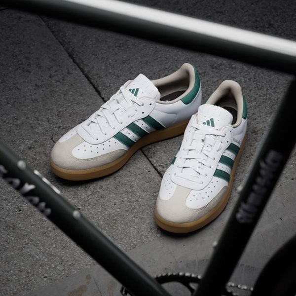 adidas velosamba nieuwe sneakers fietsschoenen wit groen klikpedalen racefiets