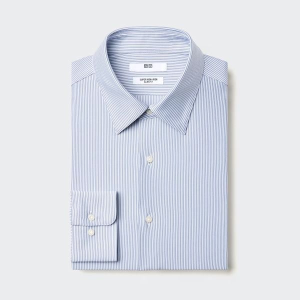super non iron overhemd niet strijken geen kreuken roger federer gestreept shirt 35 euro