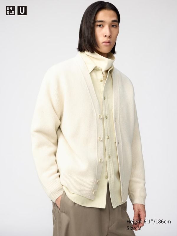 100% lamswollen vest uniqo 49,90 euro gebroken wit