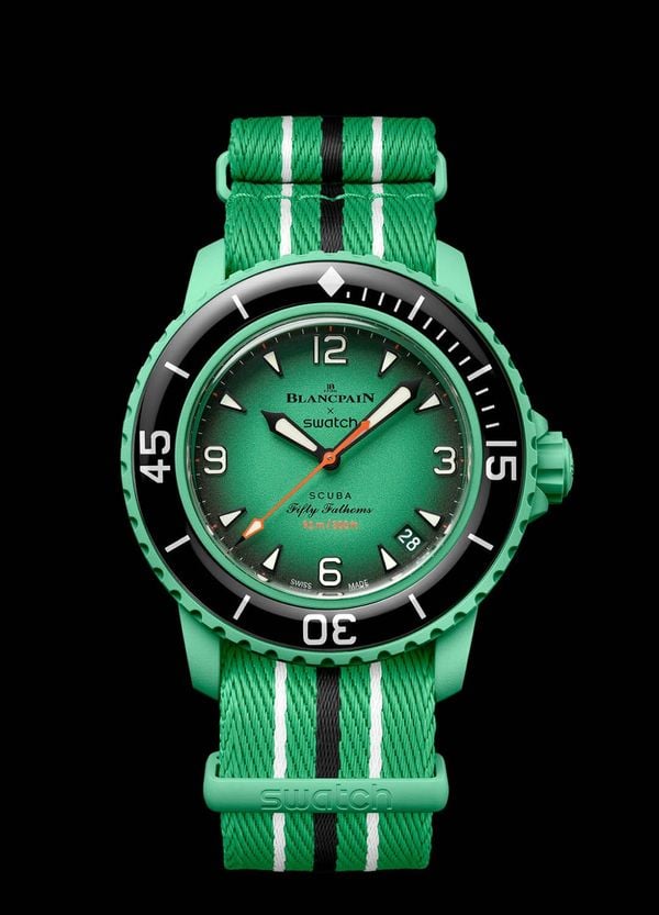 swatch blancpain horloges indische oceaan groen bioceramic scuba nieuw hype horloge