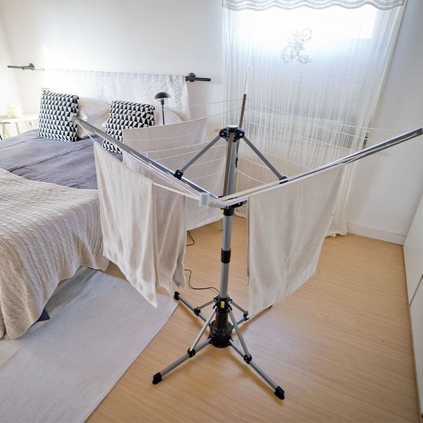 EzeeSpinner Elektrisch Roterende Droogmolen wasdroger van 99 euro bespaart energie geld en gekrompen kleding