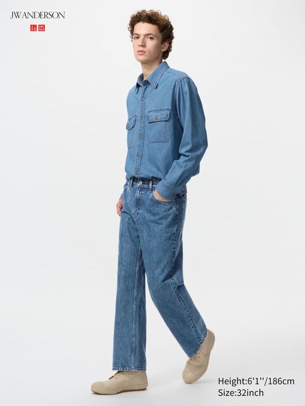 Straight Fit Jeans van Uniqlo x JW Anderson 49,90 euro rechte spijkerbroek nieuwe collectie