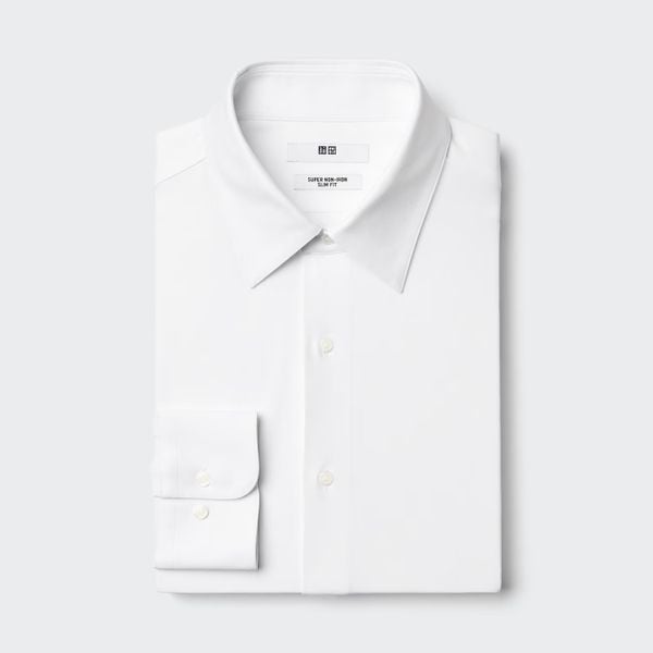 non iron overhemd niet strijken geen kreuken roger federer wit 35 euro
