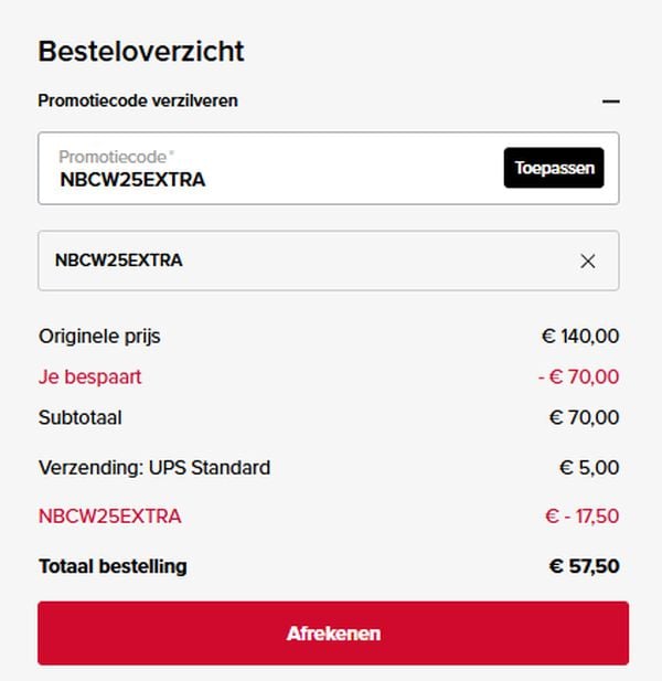 new balance 550 afgeprijsd naar 57 euro met extra korting en kortingscode