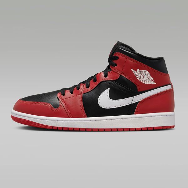 nike air jordan 1 mid rood zwarte sneakers met korting