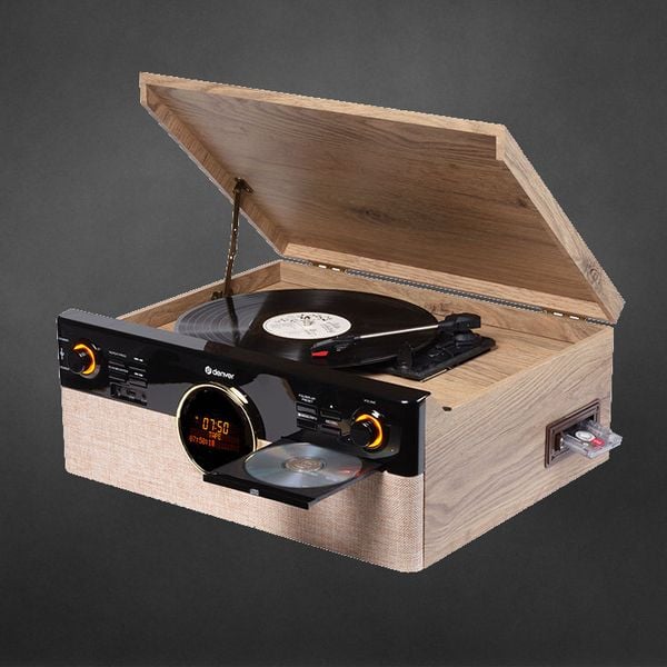 denver mrd 180 alles in een platenspeler elpee cd casettebandje spotify audiosysteem dab+ fm radio