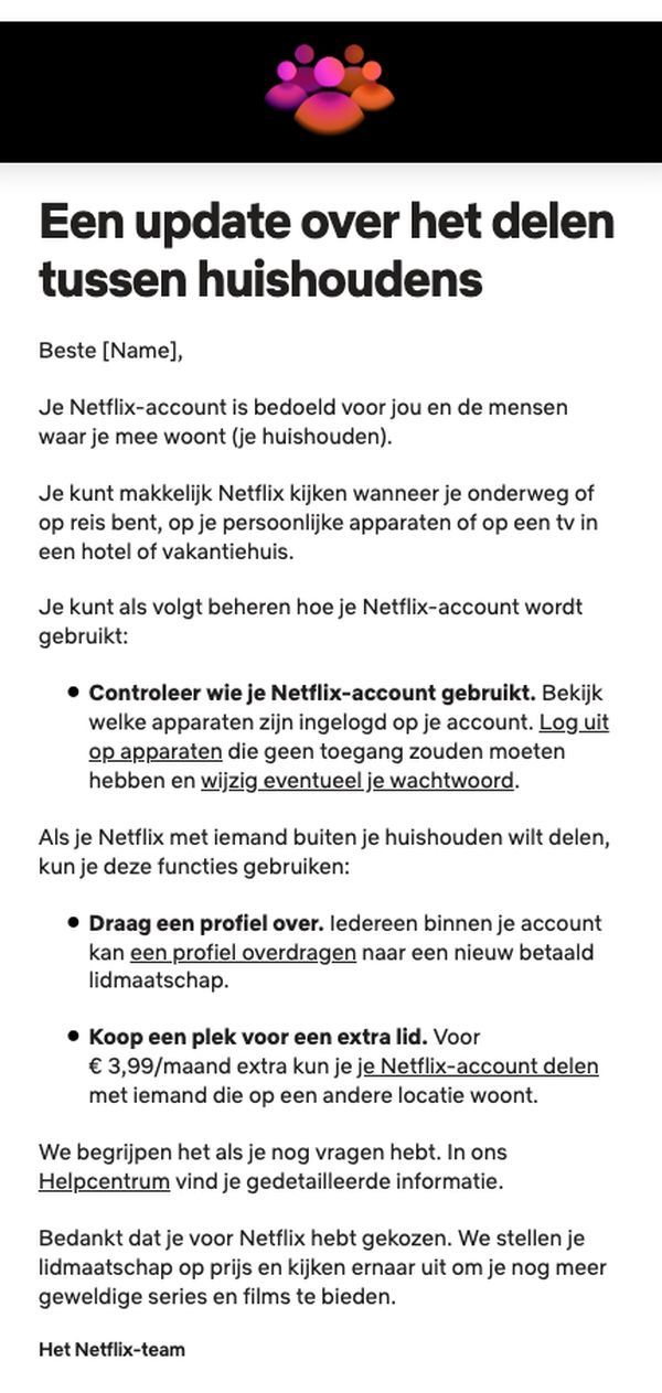 netflix, accountdelers, nederland, wachtwoord delen