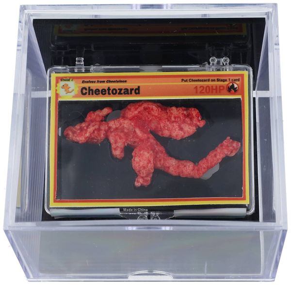 Cheetozard pokemon kaart verkocht voor een fortuin cheeto chips