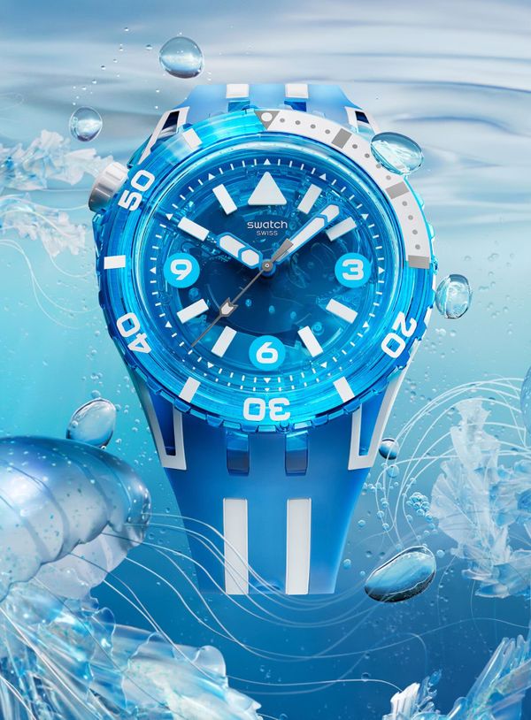 swatch scubaqua nieuwe hype-horloge blauw